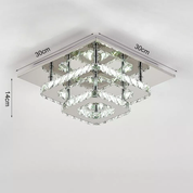 Modern Square Crystal LED Ceiling Light – Elegant Chrome Chandelier for Living Room, Bedroom & More