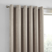 Natural Linen Eyelet Curtains 46x72" – 2 Panel Set, Thermal Drapes for Home
