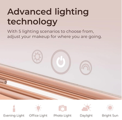 Large Quilted Makeup Bag with LED Mirror & Compartments – Travel Vanity Case