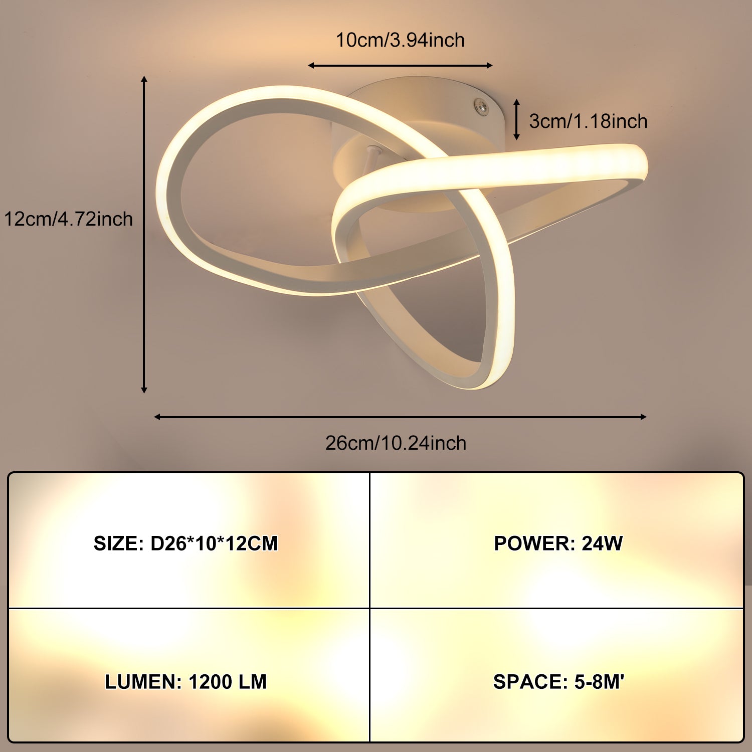 LED Lamp Ceiling Light - Ceiling Lamp for Hallway Office Bedroom Kitchen Living Room ceiling light(White)