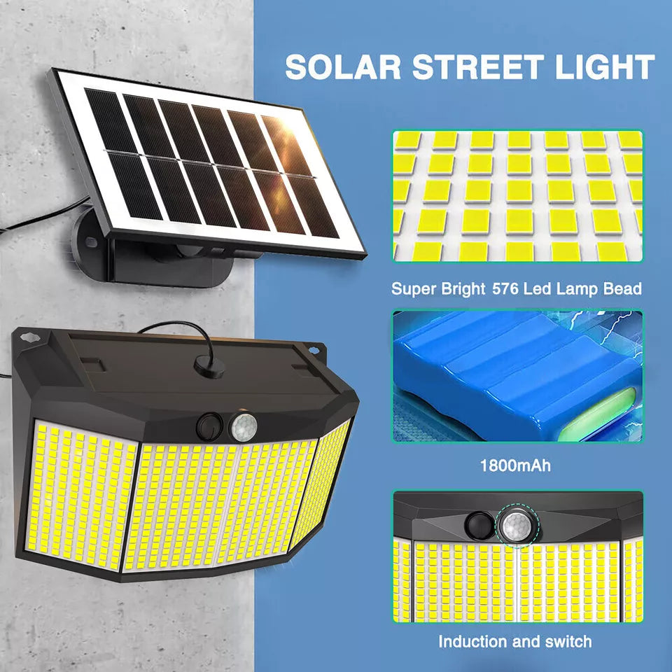 Outdoor Solar Wall Light – 576 LED, PIR Motion Sensor