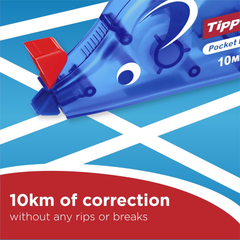 Pocket Mouse Correction Tape – Box of 10, 10M Extra-Strong Tear-Resistant Tape