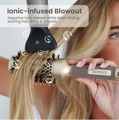 Round Hair Brush – Nano Thermal Ceramic & Ionic Barrel Brush with Boar Bristles for Blow Drying, Styling & Volume