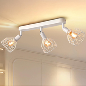 Kitchen Lights Ceiling,4 Way Black Lounge Industrial Wall Lights-Adjustable SpotLights Ceiling Lights Wire Cage with E14 Base, Light Fittings Ceilings