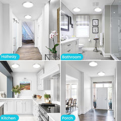 15W Flush Mount LED Ceiling Light – Brushed Nickel, 3 CCT