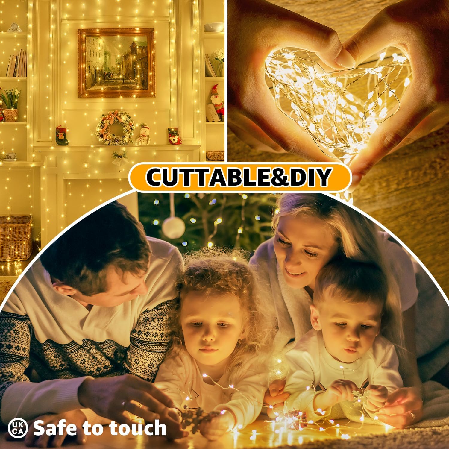 300 LED Curtain Fairy Lights Warm White for Indoor Outdoor