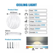 Modern LED Ceiling Light Round Panel – Energy-Efficient Indoor Downlight for Bathroom, Kitchen & Bedroom