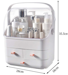 Portable Makeup Organizer Box, Transparent Cosmetic Storage Case for Vanity Table