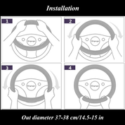Leather Car Steering Wheel Cover – Soft Microfiber, Anti-Slip, Breathable, Universal Fit (37–38cm, Black)