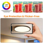 24W Round LED Ceiling Light – Multi-Color Adjustable Bathroom Ceiling Lights for Bathroom, Kitchen, Lounge and Hallway