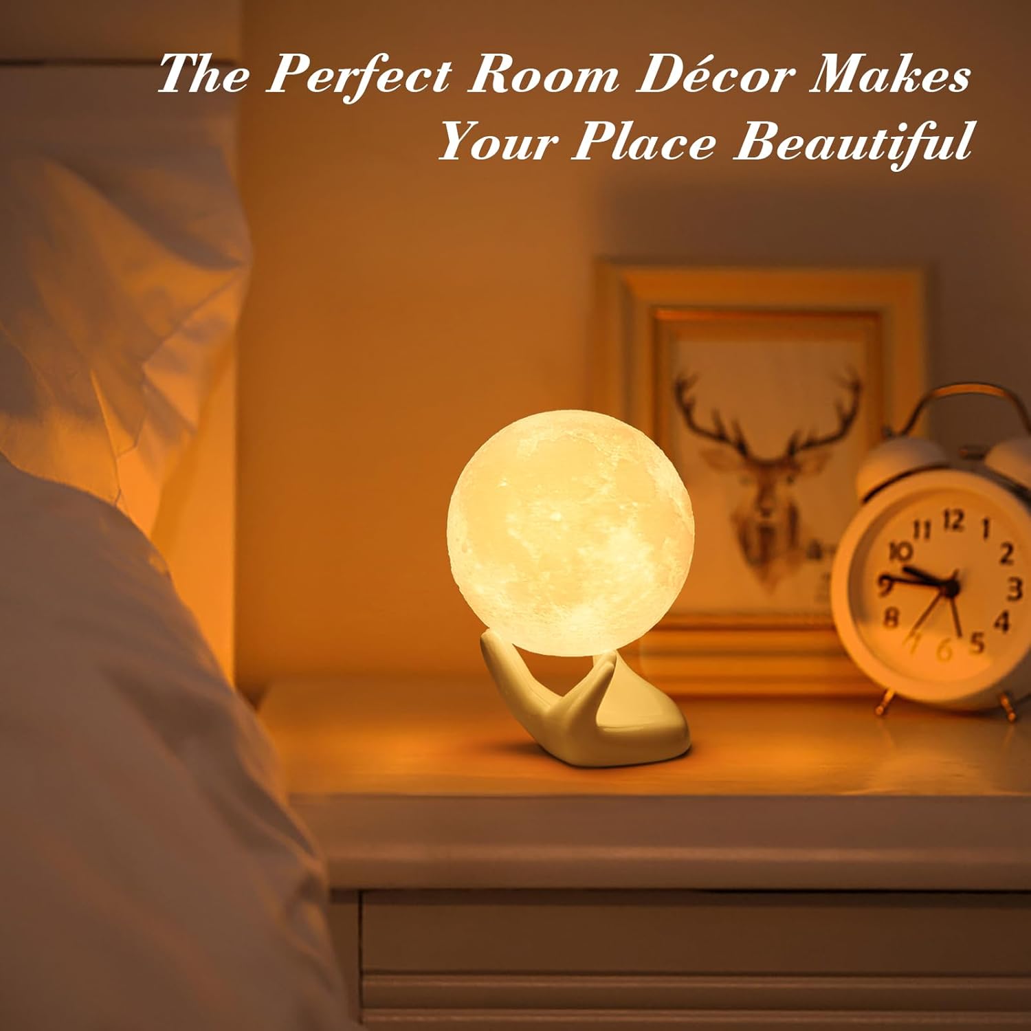 3D Printed Moon Lamp Touch Control Night Light