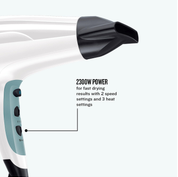 Shine Therapy Ionic Hair Dryer – Frizz-Free Fast Dry Blow Dryer with Diffuser & Nozzle