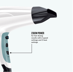 Shine Therapy Ionic Hair Dryer – Frizz-Free Fast Dry Blow Dryer with Diffuser & Nozzle