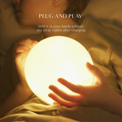 3D Moon Lamp 11.9cm with Wooden Base, Night Light for Home Decor, Best Gift for Kids and Adults