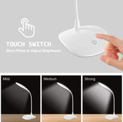 LED USB Portable Eye-Care Desk Lamp, 3 Light Modes LED Desk Lamp Touch Control Used for Study, Drawing Board, Piano, Craft