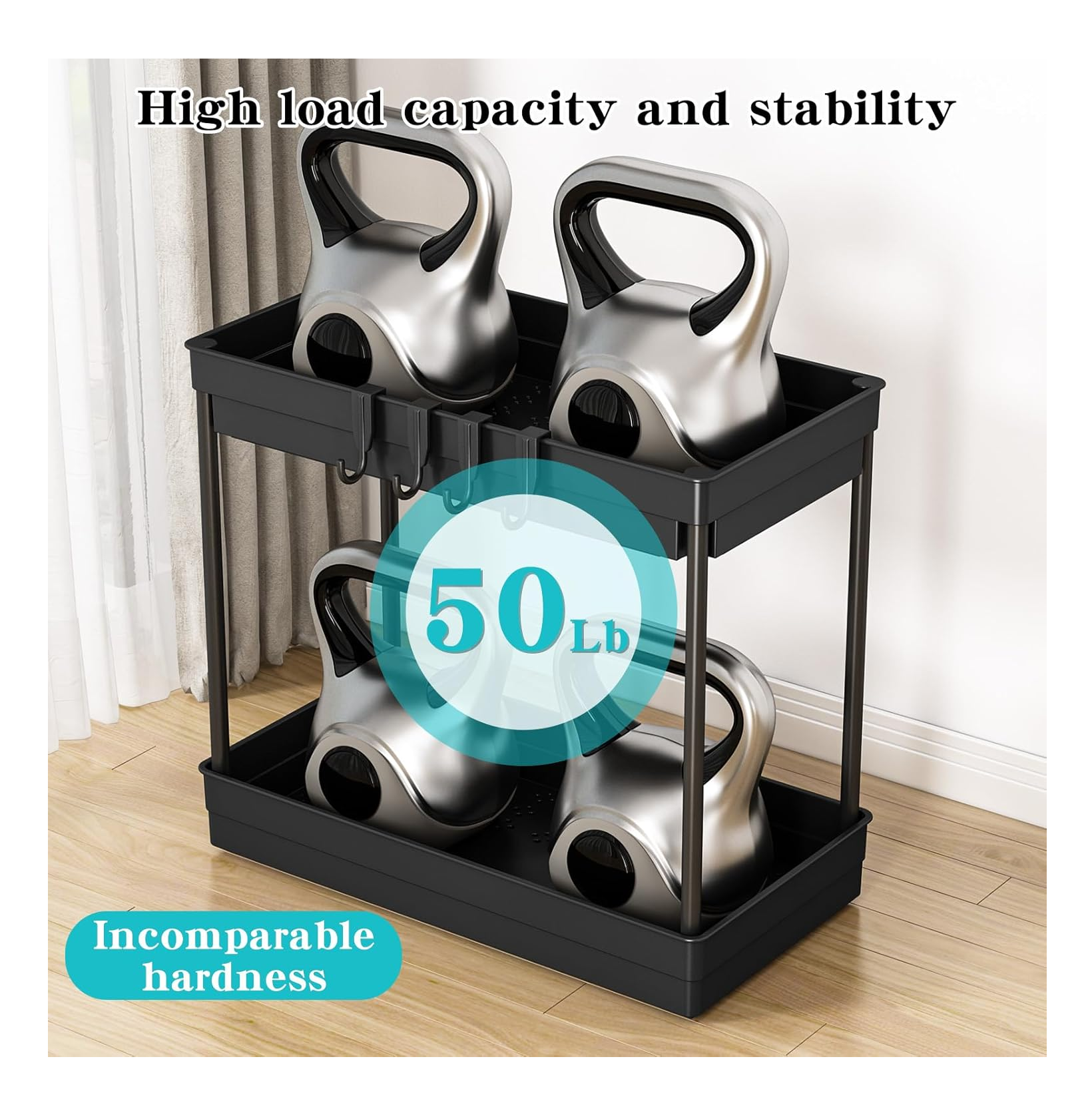 PurKeep 2-Pack Under Sink Storage Organiser – 2-Tier Adjustable Kitchen & Bathroom Shelf