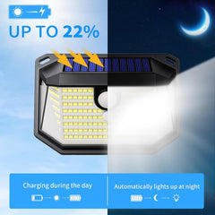 Solar Garden Lights Outdoor Super Bright Wireless 178 LED Solar Wall Lights 270° Wide Angle Solar Motion Sensor Lights IP65 Waterproof | Pack of 4