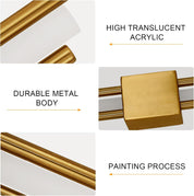 LED Wall Light Indoor – 10W Gold Modern Acrylic Wall Lamp, 3000K Warm White