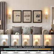 Set of 2 Gold Rechargeable Wall Lights