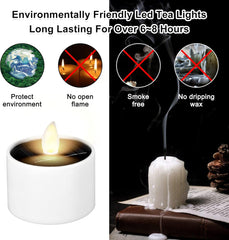 6 Pack Solar LED Flameless Tea Lights Waterproof