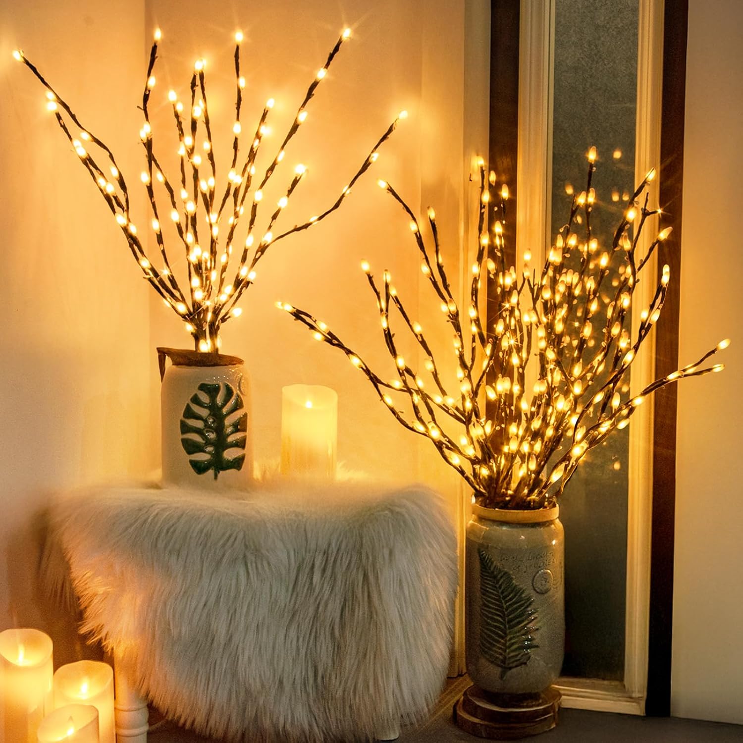 Vanthylit Decorative Twig Lights with 90 LEDs – 3 Pack