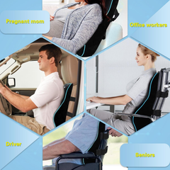Memory Foam Lumbar Support Cushion – Ergonomic Back Pillow for Office Chair & Car