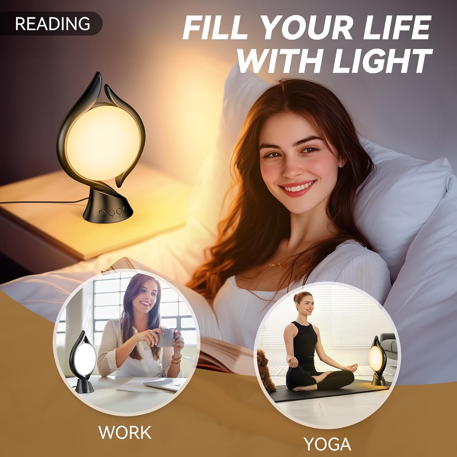 SAD Light Therapy Lamp – 10,000 Lux Sunlight with Adjustable Settings