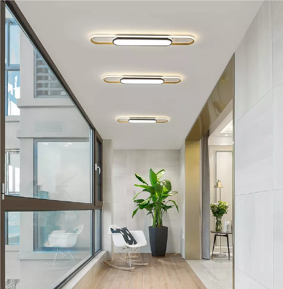 110cm Modern Ceiling Light – Remote-Controlled LED Lighting for Kitchens, Dining Rooms, and Hallways