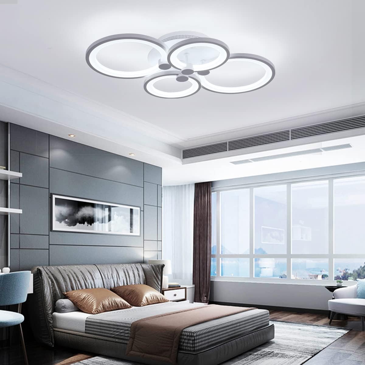 Modern Dimmable LED Ceiling Light – 36W Flush Mount for Home Interiors