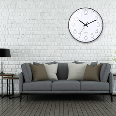 12-Inch Silent Quartz Wall Clock, Non-Ticking Decorative Clock for Home & Office (Black)