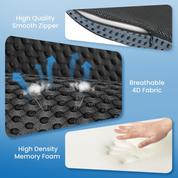 Memory Foam Car Seat Cushion – Wedge Booster Pad, Breathable Comfort for Long Drives