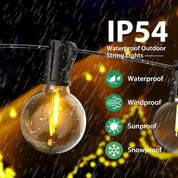 56FT Solar Garden Festoon Lights with Remote