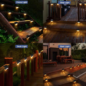 Solar Deck Lights 16PCS LED Outdoor Waterproof Pathway & Stair Lamps