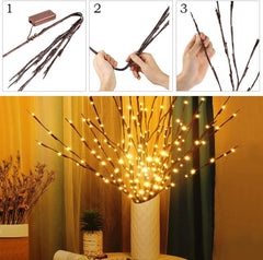 LED Branch Lights 3 Pack 73cm Twig Lights Decoration White