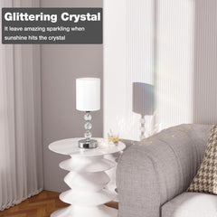 Crystal Touch Bedside Lamp with USB-C & Dimmable Light