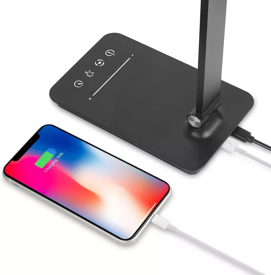 Dimmable LED Desk Lamp with USB Charging