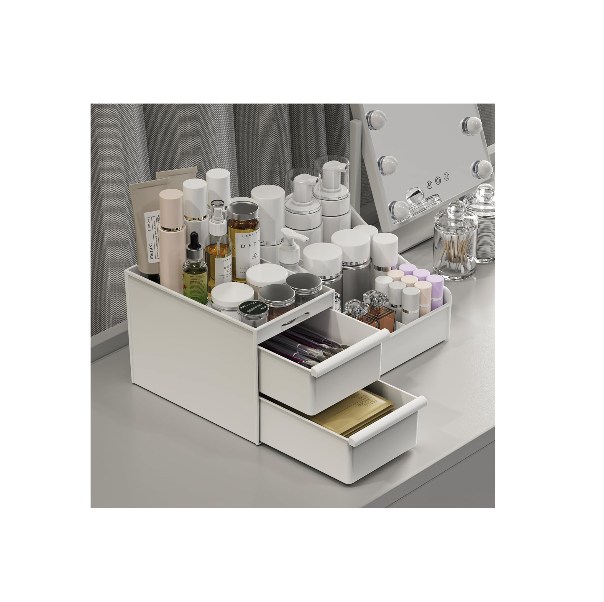 Large Capacity Makeup Organizer Drawers – Cosmetic & Skincare Storage for Vanity & Bathroom