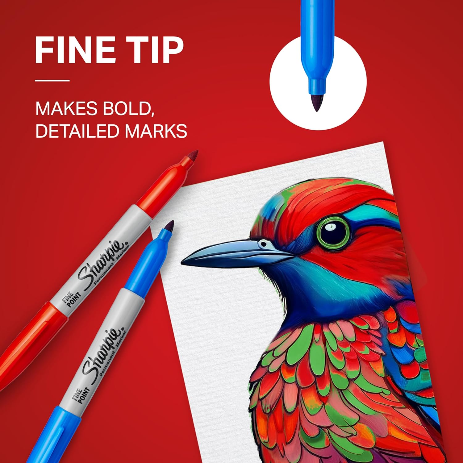 Permanent Markers – Fine Point Black Ink Pens for Writing & Drawing, 2 Pack