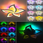 55W LED Ceiling Chandelier with RGB Backlight – Stylish Star Design, Dimmable Remote Control Lighting