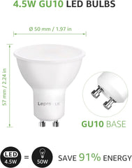 [2 Pack] Warm to Cool White Dimmable LED Spot Lights, Works with Alexa , 4.5W = 50W, 350lm 2700K-6500K, 100° Beam Angle