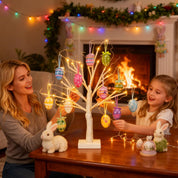 Easter Tree with Lights White Birch Twig Egg Decor Lamp Home