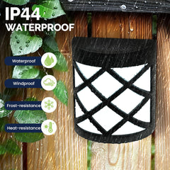 Solar Fence Lights Outdoor 4 Pack Waterproof LED