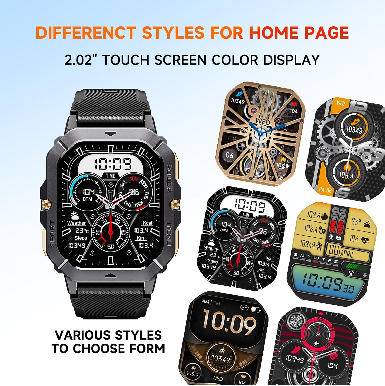 Smart Watch for Men 2.02" HD Screen with Call, Fitness Tracker for Android iOS