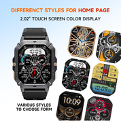 Smart Watch for Men 2.02" HD Screen with Call, Fitness Tracker for Android iOS
