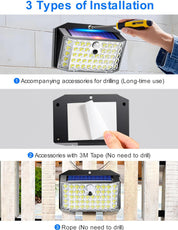 Solar Security Lights – 246 LED, Motion Sensor, Waterproof