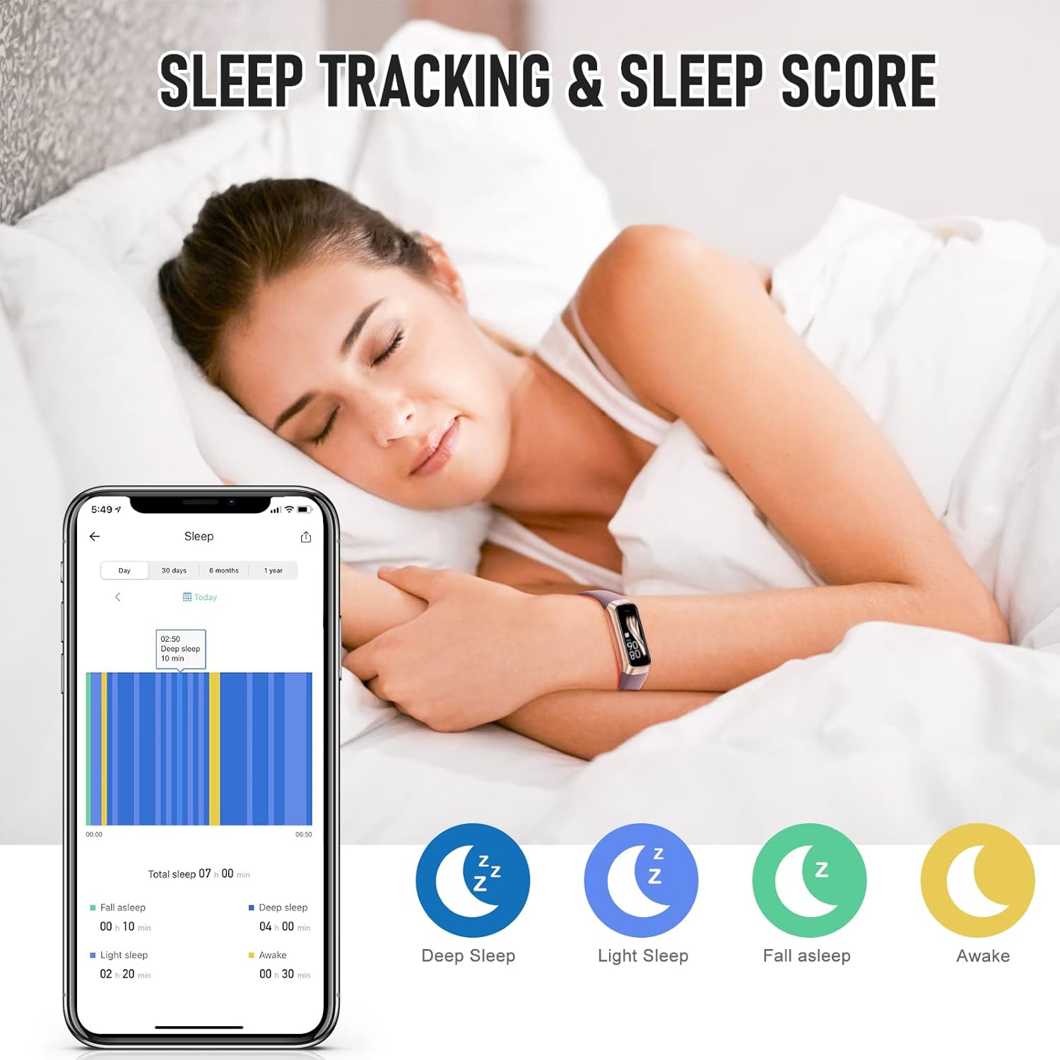 Fitness Tracker 1.10" AMOLED Touch Watch, Heart Rate SpO2 Sleep Monitor