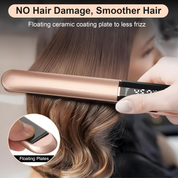 Flat Iron Hair Straightener – Floating Plates, 14 Heat Settings, Dual Voltage, LCD Display