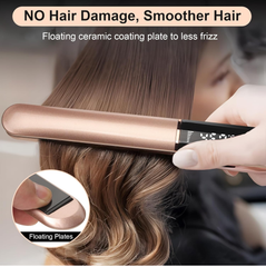 Flat Iron Hair Straightener – Floating Plates, 14 Heat Settings, Dual Voltage, LCD Display