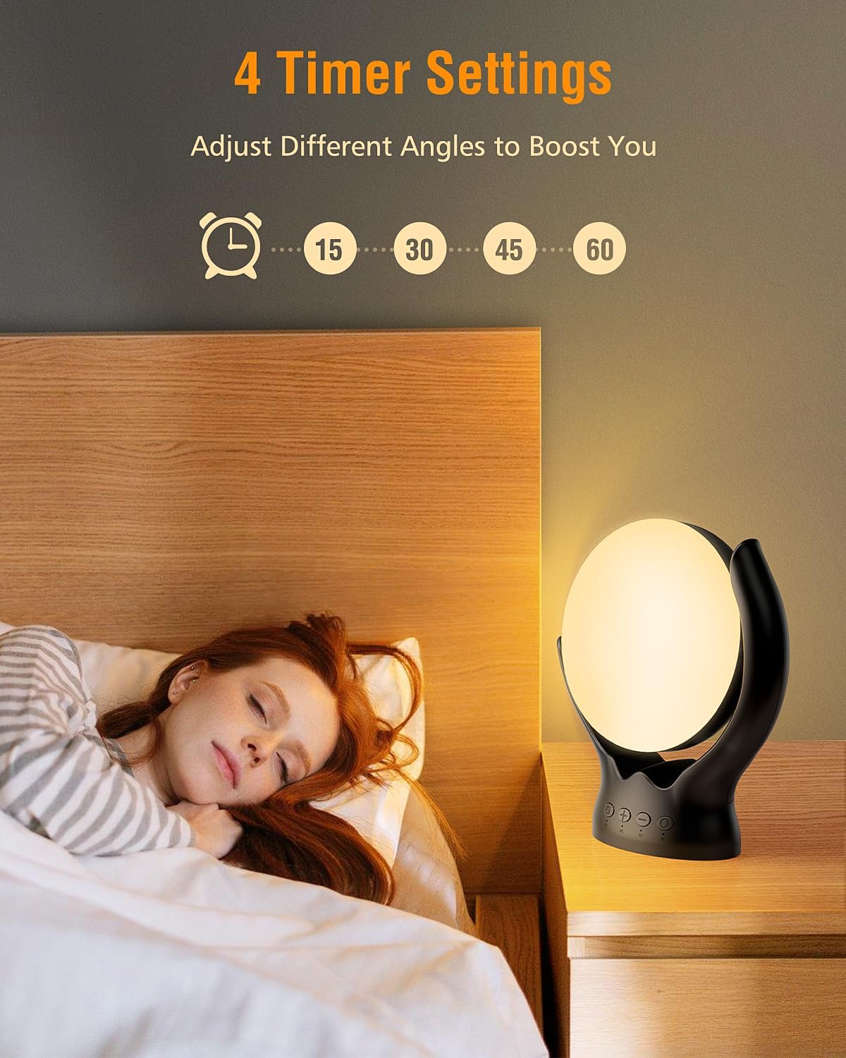 Sad Lamp 10000 Lux Light Therapy, 3 Colors, 4 Timers, 5 Levels, UV-Free Sunlight        4o