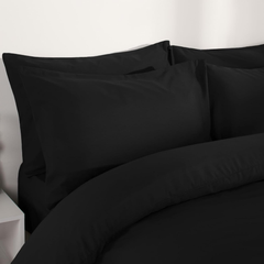 Black Microfibre Duvet Cover Set – Soft, Breathable Single Bedding with Pillowcase
